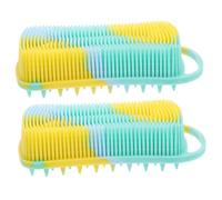 Generico 2 Pz spazzola per il bagnetto spazzole per la cura del cuoio capelluto scrubber per il cuoio capelluto infantile massaggiatore cuoio capelluto hair brush lavasciuga per il corpo