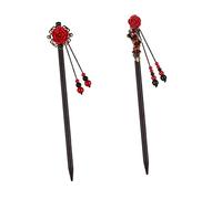 Generico 2 Pz Tornante mollette per da donna bastoncino per per bigodino kit curls hairdo beanie forcine per chignon forcine per acconciature Di legno Coffee