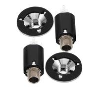 Generico 2 Set accessori per chitarra stand piastra jack per chitarra elettrica capotasto della Pickup Jack accessorio per spina terminale plastica Black