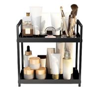 Generico 2 Tier Desktop Shelf - 11.81 Inch Space Saving Organizer Rack | Iron PP Durable Storage Stand - Easy assembly design keeps desk tidy ideal for skincare office supplies home Wôrkspace use