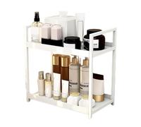 Generico 2 Tier Desktop Shelf - 11.81 Inch Space Saving Organizer Rack | Iron PP Durable Storage Stand - Easy assembly design keeps desk tidy ideal for skincare office supplies home Wôrkspace use