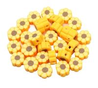 Generico 20-100 pezzi di perline di argilla polimerica giallo girasole da 10 millimetri, perline distanziate, usate come accessori fai da te(50pcs)