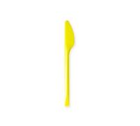 Generico 20/80 COLTELLI riutilizzabili VARI COLORI posate colorate COLTELLI COLORATI 17cm per cerimonie feste compleanno party (Giallo, 80 Pezzi)