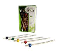 Generico 200 Spiedini Decoballs 15 cm Bamboo Biodegradabili Stuzzicadenti Aperitivo Snack Panini Spiedi