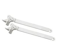 Generico 2000 Tende | Coppia Braccetti per Tende da Sole - Modello 7000 -in Alluminio Estruso e con Supporti in Acciaio - Ricoperto in PVC - Misura 50 cm - Regolabile da 0 a 180° - Bianco RAL 9010