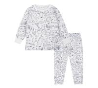 Generico 2024 Bambine Set con Pigiama Bambini da/Dipingere Cotone Manica Lunga Biancheria da Notte Set Pigiama Due Pezzi per Giocare e da Indossare Sleepwears (1C-White, 5-6 Years)