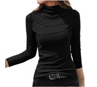 Generico 2024 Maglietta Donna Manica Lunga Maglia Cashmere Manica Lunga Collo Alto Sottogiacca Sexy Casual Intimo Termico Magra vestibilità Traspirante Primavera Autunnali