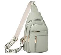 Generico 2024 Multi-Pocket Sling Bag | Waterproof PU Leather, 18x6x30cm, 350g | Small Chest Purse For Women | Vintage Shoulder Bag In Green, Red, Khaki, White Or Black