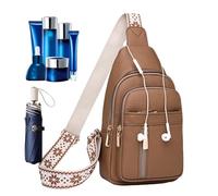 Generico 2024 Multi-Pocket Sling Bag | Waterproof PU Leather, 18x6x30cm, 350g | Small Chest Purse For Women | Vintage Shoulder Bag In Green, Red, Khaki, White Or Black