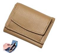Generico 2024 New Unisex Anti-Credit Card Fraud Folding Mini Wallet,Cute Mini Wallet,Leather Blocking Card Holder Pocket Anti-Credit Card Folding Mini Wallet,for women (Brown,onesize)