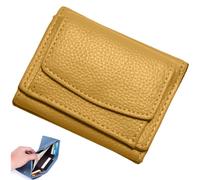 Generico 2024 New Unisex Anti-Credit Card Fraud Folding Mini Wallet,Cute Mini Wallet,Leather Blocking Card Holder Pocket Anti-Credit Card Folding Mini Wallet,for women (Yellow,onesize)