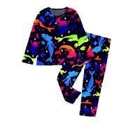 Generico 2025 Bambini Estate Homewear,Tuta da Jogging per Pjs Confezione 2 Pezzi Comodo Morbida Pigiameria Completo Pigiama Manica Lange Stampata Pantaloni Abbigliamento Costume