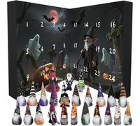 Generico 2025 con Ornamenti di gnomi Luminosi Fatti a Mano, Calendario del Conto alla rovescia di Halloween, calendari di gnomi a Sorpresa, Decorazione for la casa for Regalo di Halloween(Black)