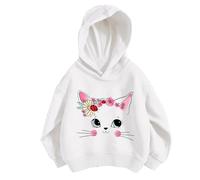 Generico 2025 Felpa con Cappuccio da Ragazza Leggera Bambine Pullover Ampia Felpe Elegante Lunghe Casual Scuola Cappotto Comfort e Calore alla per Tutti I Giorni Usura