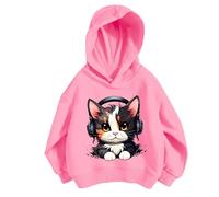 Generico 2025 Felpa con Cappuccio da Ragazza Leggera Bambine Pullover Ampia Felpe Elegante Lunghe Casual Scuola Cappotto Comfort e Calore alla per Tutti I Giorni Usura