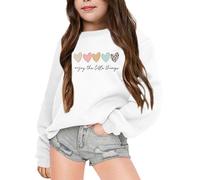 Generico 2025 Felpa Senza Cappuccio da Ragazza,Felpa Invernale Bambini Pullover Girocollo Maglia A Maniche Lunghe Moda per lescenti Bambine e Ragazze 4-15 Anni