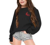 Generico 2025 Felpa Senza Cappuccio da Ragazza,Felpa Leggera Bambino Sportiva Felpe Basic Teen's Sweatshirt Comfort e Calore alla per Bambine attività Sportive