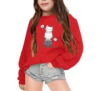 Generico 2025 Felpa Senza Cappuccio da Ragazza,Long Sleeve Sweatshirt Unisex Accogliente Graziosa Girocollo Teen's Comfort E Stile Perfetta per Autunno Inverno