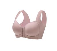 Generico 2025 Lyzlook Bras Seamless Front Buckle Cross Back Shaping Bra Breathable Front Closure Clip Bra for Elderly Women (1,M)