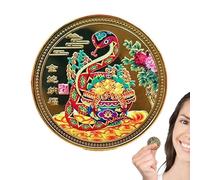 Generico 2025 Moneta per Anno di Serpente - Souvenir Challenge Coin for Good Fortune | Moneta Regalo commemorativa compatta per Collezionisti, Display, ricordo Tascabile, Token Zodiacale Decora