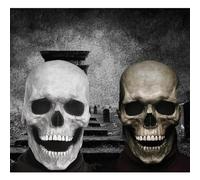 Generico 2025 New Halloween Full Head Skull Mask, Full Head Skull Latex Mask with Movable Jaw for Cosplay Party Props (2pcs*mix)