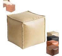 Generico 2025 New Stuffable Cushion Bag Leather, Unstuffed Pouf Ottomans, 16 Inch Floor Footrest Cushion Storage Solution, Decorative Footrest Storage Bag for Living Rooms Bedrooms (Beige)