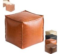 Generico 2025 New Stuffable Cushion Bag Leather, Unstuffed Pouf Ottomans, 16 Inch Floor Footrest Cushion Storage Solution, Decorative Footrest Storage Bag for Living Rooms Bedrooms (Orange)