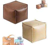 Generico 2025 New Stuffable Cushion Bag-Unstuffed Pouf Ottomans-16 Inch Faux Leather Storage Ottoman-Decorative Footrest for Living Room & Bedroom, Multi-functional Storage Solution (Set 6)