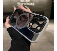 Generico 2025 New Tinted Shockproof Magnetic Phone Case for iPhone Silicone Magnetic Case (Gray,for iPhone 12ProMax)