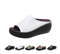 Generico 2025 Orthopedic Sandals Summer Dressy Platform Heel Arch Support Slip Sandals Comfortable Orthotic Leather Wedges Slides (1PCS/B,37)