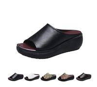 Generico 2025 Orthopedic Sandals Summer Dressy Platform Heel Arch Support Slip Sandals Comfortable Orthotic Leather Wedges Slides (1PCS/A,40)