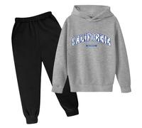 Generico 2025 Tuta Bambini Ragazzo Casual Pullover Felpa Ragazzi E Pantaloni da Jogging Cordinata Full Print Pantalone Top+Pantalone per Ragazze Set di Abbigliamento Tute Sportive Bambina 2-14 Anni