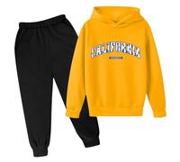 Generico 2025 Tuta Bambini Ragazzo Casual Pullover Felpa Ragazzi E Pantaloni da Jogging Cordinata Full Print Pantalone Top+Pantalone per Ragazze Set di Abbigliamento Tute Sportive Bambina 2-14 Anni