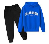 Generico 2025 Tuta Bambini Ragazzo Casual Pullover Felpa Ragazzi E Pantaloni da Jogging Cordinata Full Print Pantalone Top+Pantalone per Ragazze Set di Abbigliamento Tute Sportive Bambina 2-14 Anni