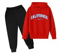 Generico 2025 Tuta Bambini Ragazzo Casual Pullover Felpa Ragazzi E Pantaloni da Jogging Cordinata Full Print Pantalone Top+Pantalone per Ragazze Set di Abbigliamento Tute Sportive Bambina 2-14 Anni
