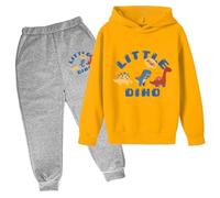 Generico 2025 Tuta Bambini Ragazzo Completo T Shirt Pantalone da Calcio Maniche Lunghe Girocollo Felpa con Cappuccio E Pantaloni Taglie Forti per Ragazzi Ragazze Sportiva