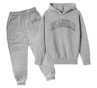 Generico 2025 Tuta Bambini Ragazzo Completo T Shirt Pantalone Inverno Felpa Set Top E Pantaloni Kids Giacche Con Tasca Cappuccio Di Felpe Alla Moda