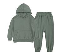 Generico 2025 Tuta Bambini Ragazzo,Ragazzi Felpa con Cappuccio Set Casual Pullover Top E Pantaloni Kids Ragazzi Ragazze Abbigliamento Taglie Forti Tute Sportive 2-14 Anni