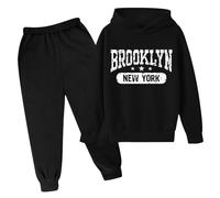 Generico 2025 Tuta Bambini Ragazzo,Ragazzi Felpa con Cappuccio Set da Calcio Ragazzo Maniche Lunghe Girocollo 2 Pezzi Unisex Modelli Autunno Inverno Outfit per Regalo