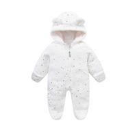 Generico 2025 Tuta Neonato Invernali Jumpsuit Tute da neve Invernale in Flanella Playsuit Denso Tutina Pile Fleece Footed Pram con Cappuccio Vestitini per Neonati Maschi Bambino Ragazze 0-18 Mesi