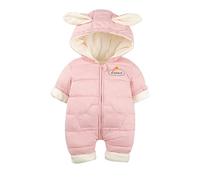 Generico 2025 Tuta Neonato Invernali Tutine Pagliaccetto Invernale in Flanella Playsuit Cappuccio Fleece Footed Jumpsuit Pram da Neve per Bambine e Bambini Unisex Kids