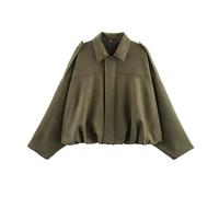 Generico 2025 Women's Faux Suede Bomber Jacket versized Casual Lapel Long Sleeves Pilot Outerwear Coat Trendy Streetwear Outerwear (1PCS/A,M)