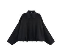 Generico 2025 Women's Faux Suede Bomber Jacket versized Casual Lapel Long Sleeves Pilot Outerwear Coat Trendy Streetwear Outerwear (1PCS/D,S)