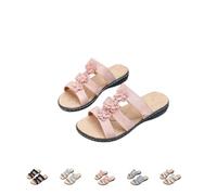 Generico 2025 Women's Floral-Embellished Slip on Sandals, Comfortable Dressy Summer Beach Slides Summer Arch Support Slides (1PCS/C, Adulto, Donna, 36, Numero, Sistema Taglie Calzature EU, Media)