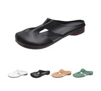 Generico 2025 Women's Soft Sole Knot Mules,Cut Out Design Flat Mules for Women,Lightweight Round Toe Backless Non-Slip Sandals (Black,41)