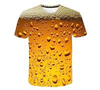 Generico 2026 2023 T-Shirt a Maniche Corte da Uomo e da Donna con Stampa Digitale 3D Girocollo Sciolto Street Beer Fashion