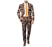 Generico 2026 Abito da Uomo Slim Fit Wedding Dinner Tuxedo Lunghezza Media Blazer con Colletto Rialzato Vintage in Pelle Scamosciata 2 Pezzi per Matrimonio Cerimonia