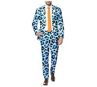 Generico 2026 Abito da Uomo Slim Fit Wedding Dinner Tuxedo Lunghezza Media Blazer con Colletto Rialzato Vintage in Pelle Scamosciata 2 Pezzi per Matrimonio Cerimonia
