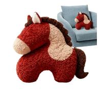 Generico 2026 Animale di Peluche A Forma di Cavallo - Peluche 18,9x18,9 Pollici, Cotone PP, Abbraccia Una Bambola Carina, Bambini E Adulti | Celebrazione del Natale Cinese, Stanza della Scuola Mate