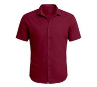 Generico 2026 Camicia a Maniche Corte Traspirante, Ideale per L'Estate e Le attività all'aperto. (Red, 5XL)